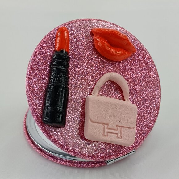 Compact hand mirror, decorated mirror - Picture 4 of 6